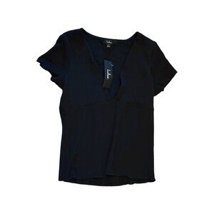 Lulu's Black Short Sleeve Top